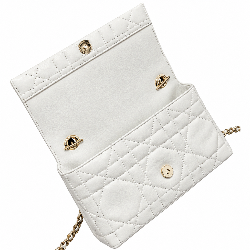 Dior Cannage Quilted Compact Shoulder Bag 21cm