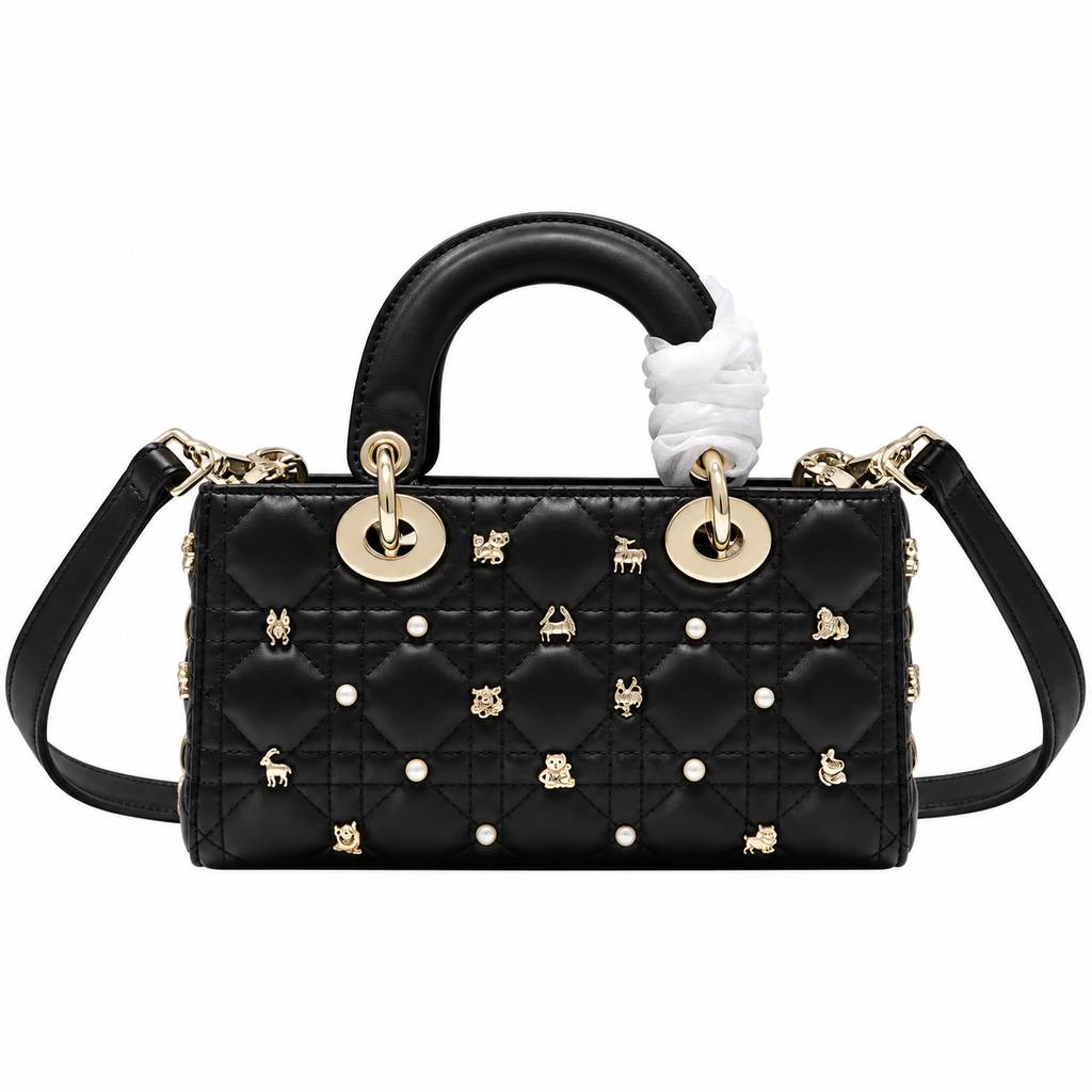 Dior Cannage Quilted Baguette Shoulder Bag 22cm