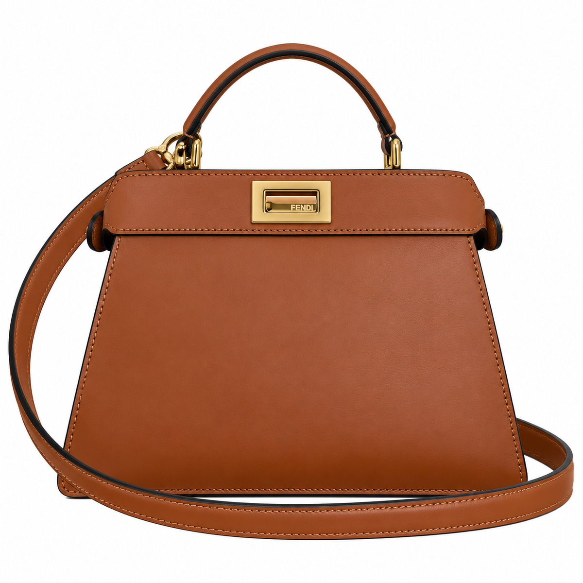 Fendi Origami Mini Bag – Cognac Calfskin Geometric Crossbody