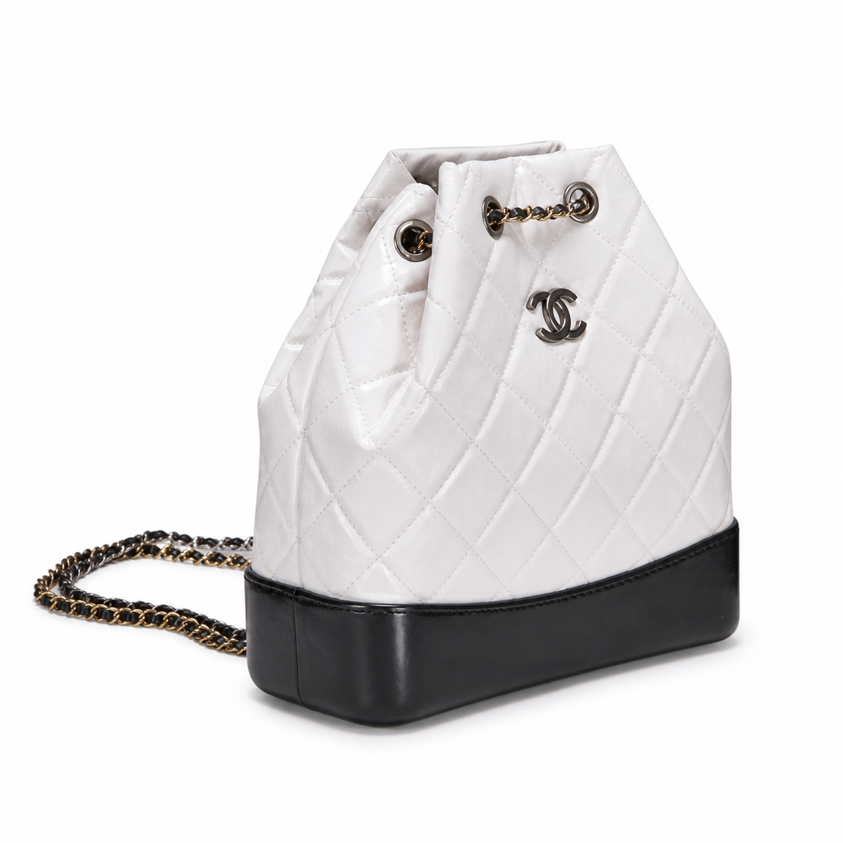 Chanel Gabrielle Quilted Calfskin Backpack | White & Red Interior — 24cm
