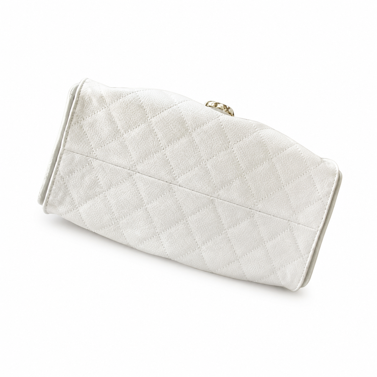 Chanel Classic Quilted Handbag | CC Turn-Lock Rigid Top Handle Chain Strap — 26x30cm