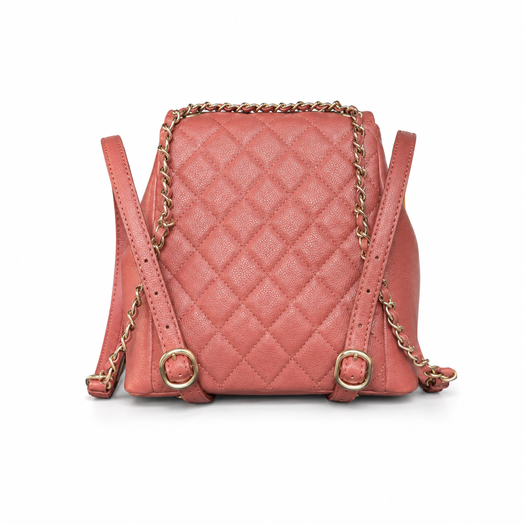 Chanel Duma Caviar Backpack | CC Turn-Lock Gold Chain Rose Pink — 20.5x20cm