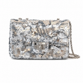 Chanel Silver & Gold Large Mirror Sequin Medium Flap Bag