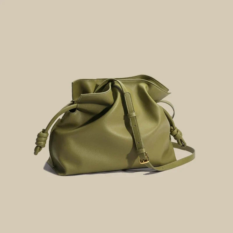 Women's Luxury Statement Top Handle Bag – Sculptural Premium Structured Purse 27×15×9cm