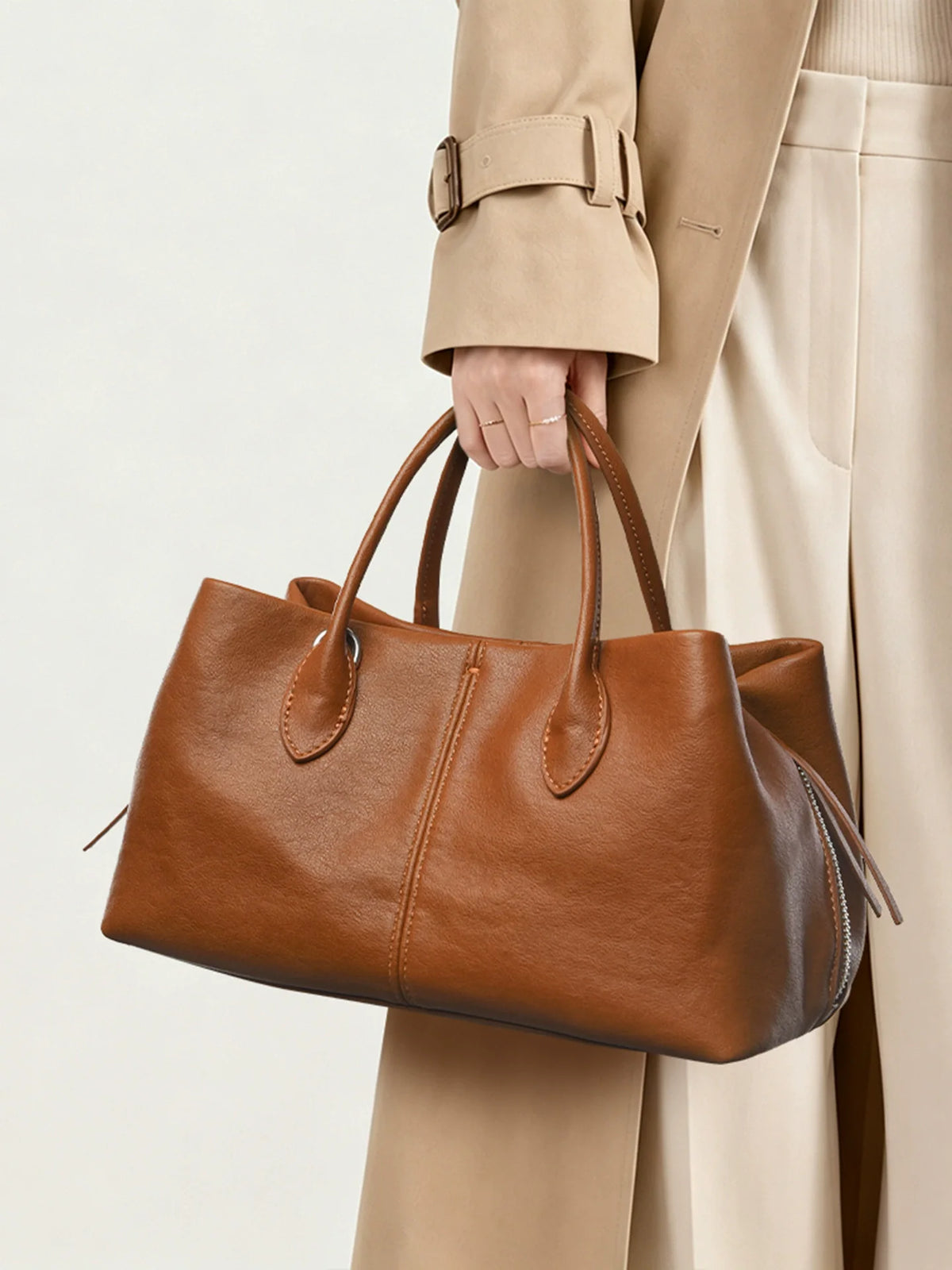 Luxury Women's Structured Handbag | Elegant Minimalist Tote 27×15×9cm