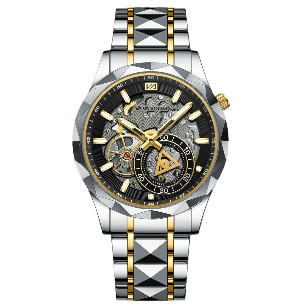 VAVA VOOM Skeleton Automatic – Two-Tone Gold & Steel
