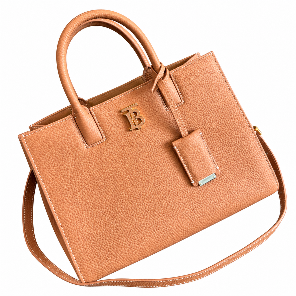 Burberry Caramel TB Monogram Top Handle Bag